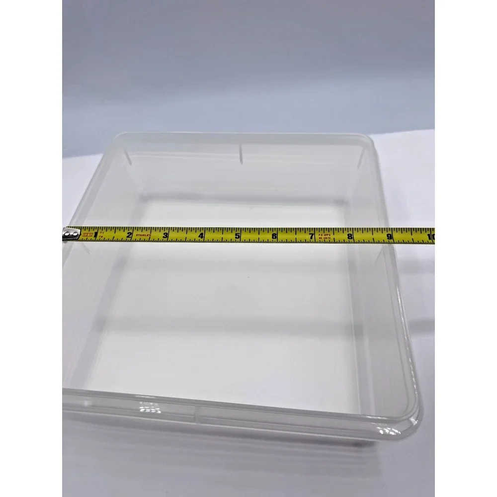 Tupperware Snack-Store Square Container 9x9x3 with Cherry Red Lid New